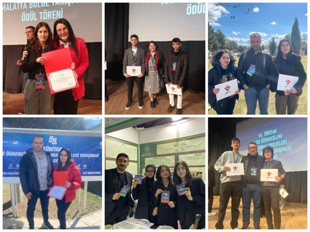 Malatya bölgesinde düzenlenen 55. Lise Öğrencileri Araştırma Projeleri Bölge Yarışmalarında Ödüller Sahiplerini Buldu